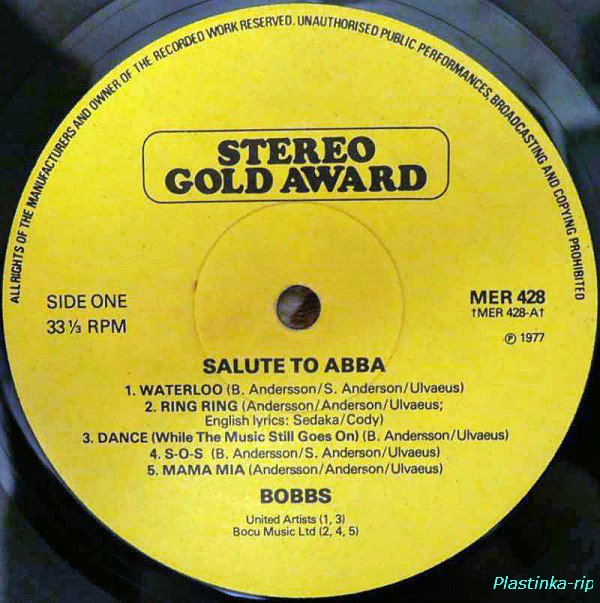 ABBA - Salute To ABBA - Sung By Bobbs (1977)