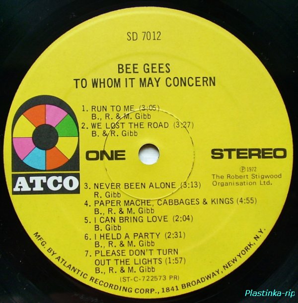 Bee Gees - To Whom It May Concern 1972