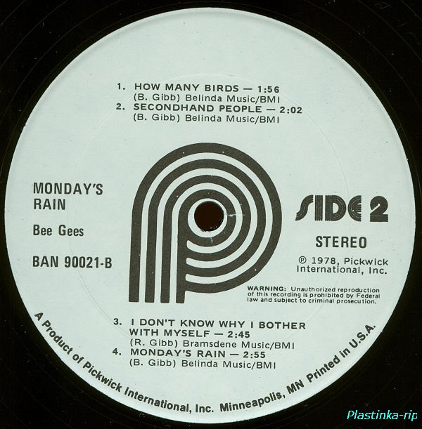 Bee Gees - Monday's Rain 1978