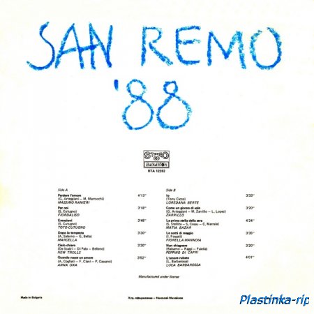 SANREMO 1951-1988 ..  