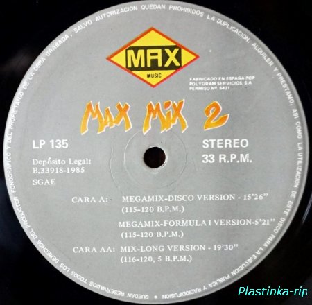 Various &#8206;– Max Mix 2 (El Segundo Megamix Espanol)