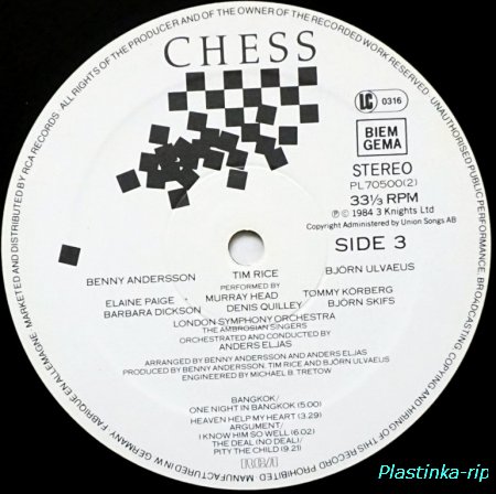 Benny Andersson , Tim Rice , Bjorn Ulvaeus &#8206; Chess 1984