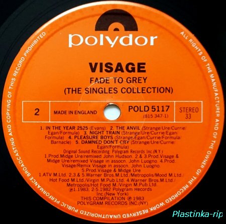 Visage &#8206;– Fade To Grey (The Singles Collection) 1983
