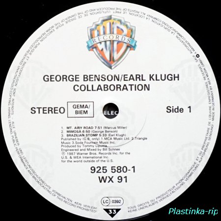 George Benson , Earl Klugh &#8206;– Collaboration 1987
