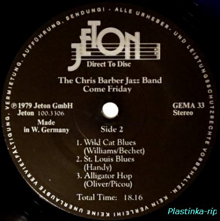 The Chris Barber Band &#8206;– Come Friday 1979