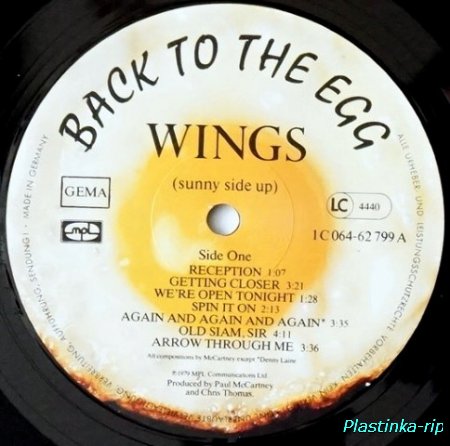 Wings &#8206; Back To The Egg  1979