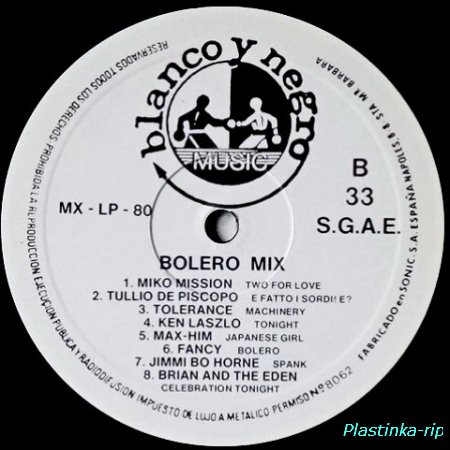 Various &#8206;– Bolero Mix- 1986