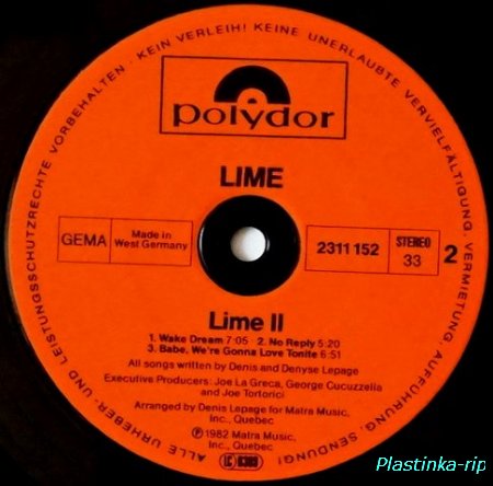 Lime &#8206;– Lime II    1982