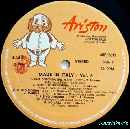Various &#8206;– Made In Italy Vol. 5  1986