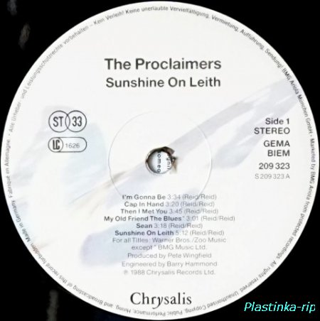 The Proclaimers &#8206;– Sunshine On Leith    1988
