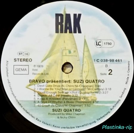 Suzi Quatro &#8206; BRAVO - Suzi Quatro    1976