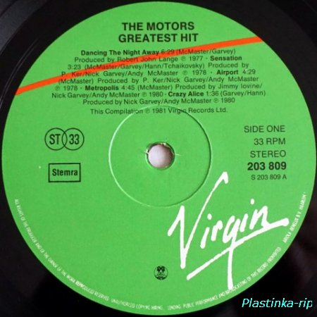 The Motors &#8206; The Motors Greatest Hit   1981