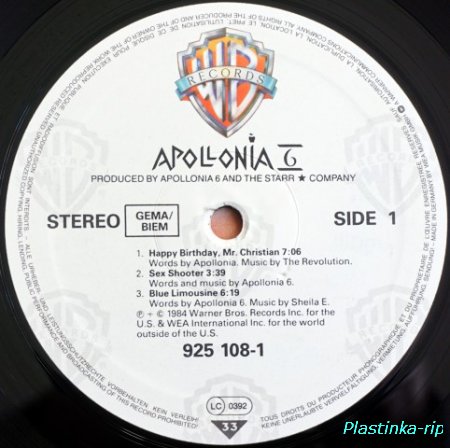 Apollonia 6 &#8206;– Apollonia 6   1984