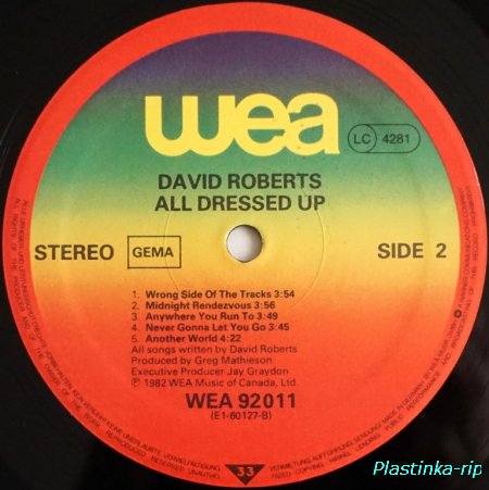David Roberts  &#8206; All Dressed Up   1982