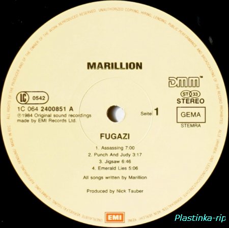Marillion &#8206;– Fugazi   1984