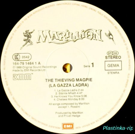 Marillion &#8206;– The Thieving Magpie (La Gazza Ladra)   1988
