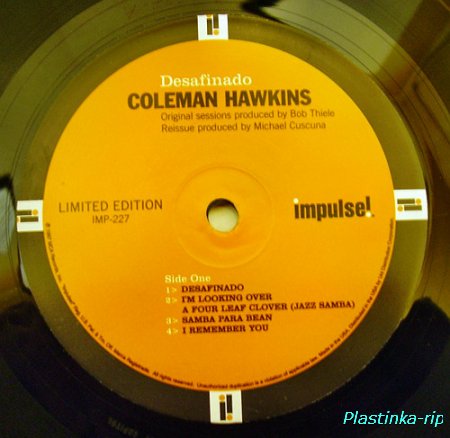 DESAFINADO - COLEMAN HAWKINS - B0SSA NOVA and JAZZ SAMBA - 1962 (1997)