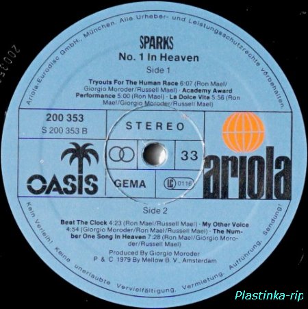 Sparks &#8206;– No. 1 In Heaven   1979