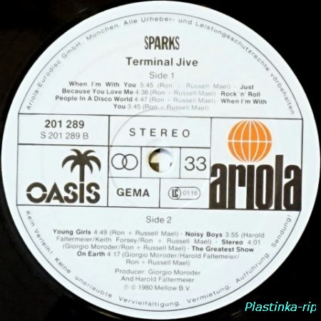 Sparks &#8206; Terminal Jive   1980