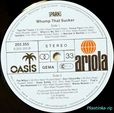Sparks &#8206; Whomp That Sucker   1981