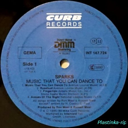 Sparks &#8206;– Music That You Can Dance To   1986