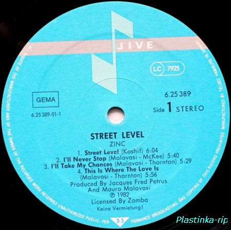 Zinc &#8206; Street Level    1982