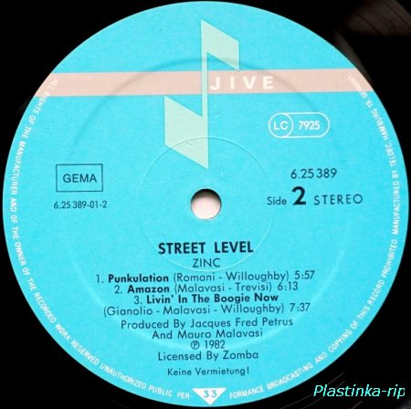 Zinc &#8206; Street Level    1982