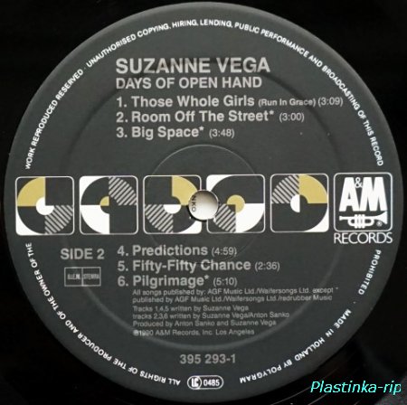 Suzanne Vega &#8206; Days Of Open Hand   1990
