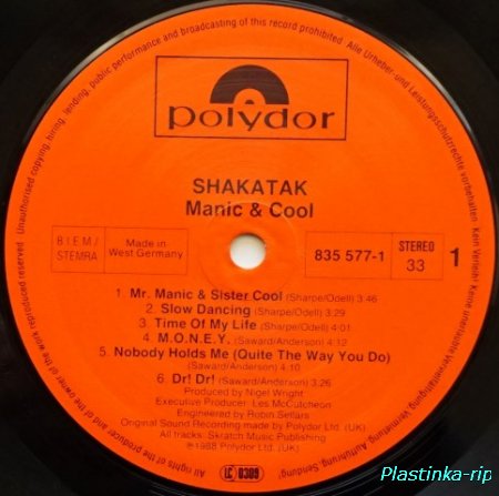 Shakatak &#8206;– Manic & Cool    1988