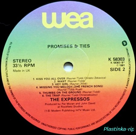 The Expressos &#8206;– Promises & Ties   1981