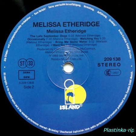 Melissa Etheridge &#8206; Melissa Etheridge   1988