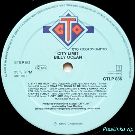 Billy Ocean &#8206;– City Limit 1980