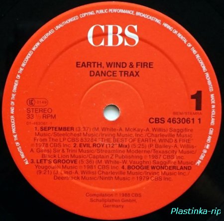Earth, Wind & Fire &#8206;– Dance Trax 1988