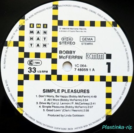 Bobby McFerrin &#8206;– Simple Pleasures   1988