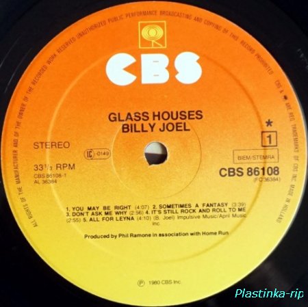 Billy Joel &#8206; Glass Houses    1980