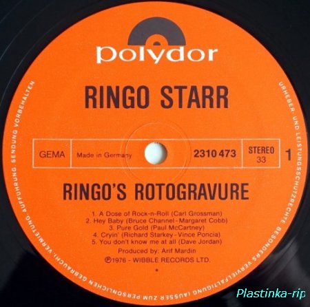 Ringo Starr &#8206;– Ringo's Rotogravure    1976