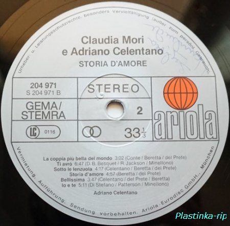Claudia Mori & Adriano Celentano &#8206;– Storia D'Amore        1982
