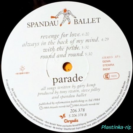 Spandau Ballet &#8206;– Parade       1984