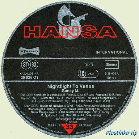 Boney M. -  Love For Sale (1977), Nightflight To Venus (1978)