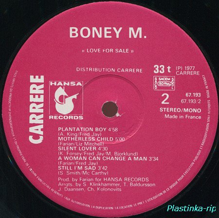 Boney M. -  Love For Sale (1977), Nightflight To Venus (1978)