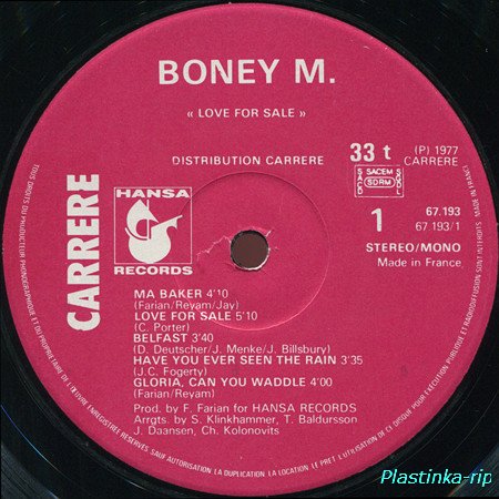 Boney M. -  Love For Sale (1977), Nightflight To Venus (1978)