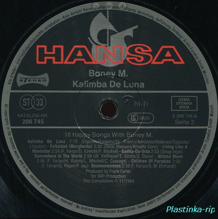 Boney M - Oceans Of Fantasy 1979, Boonoonoonoos 1981, Children Of Paradise 1981, Ten Thousand Lightyears 1984, Kalimba De Luna 1984 Boney M - Oceans Of Fantasy 1979, Boonoonoonoos 1981, Children Of Paradise 1981, Ten Thousand Lightyears 1984, Kalimba De Luna 1984