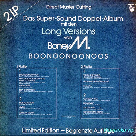 Boney M - Oceans Of Fantasy 1979, Boonoonoonoos 1981, Children Of Paradise 1981, Ten Thousand Lightyears 1984, Kalimba De Luna 1984 Boney M - Oceans Of Fantasy 1979, Boonoonoonoos 1981, Children Of Paradise 1981, Ten Thousand Lightyears 1984, Kalimba De Luna 1984