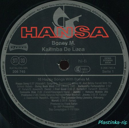 Boney M - Oceans Of Fantasy 1979, Boonoonoonoos 1981, Children Of Paradise 1981, Ten Thousand Lightyears 1984, Kalimba De Luna 1984 Boney M - Oceans Of Fantasy 1979, Boonoonoonoos 1981, Children Of Paradise 1981, Ten Thousand Lightyears 1984, Kalimba De Luna 1984