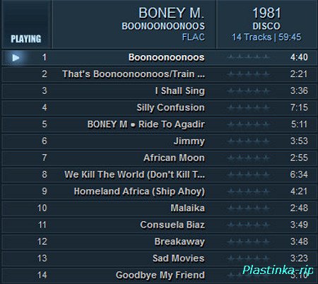 Boney M - Oceans Of Fantasy 1979, Boonoonoonoos 1981, Children Of Paradise 1981, Ten Thousand Lightyears 1984, Kalimba De Luna 1984 Boney M - Oceans Of Fantasy 1979, Boonoonoonoos 1981, Children Of Paradise 1981, Ten Thousand Lightyears 1984, Kalimba De Luna 1984