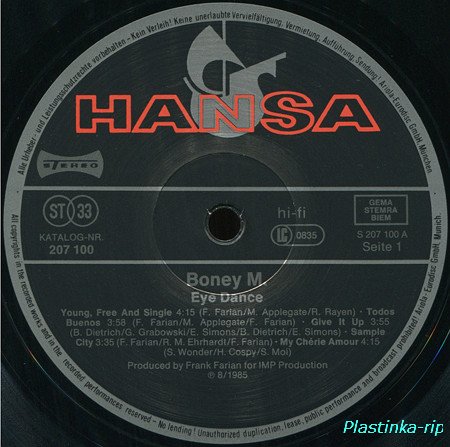 Boney M -  Eye Dance 1985, The Best Of 10 Years 1986, Greatest Hits Of All Times Remix 1989, 6 Singles 1978-80