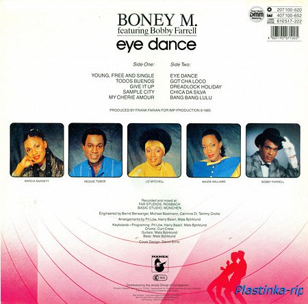 Boney M -  Eye Dance 1985, The Best Of 10 Years 1986, Greatest Hits Of All Times Remix 1989, 6 Singles 1978-80