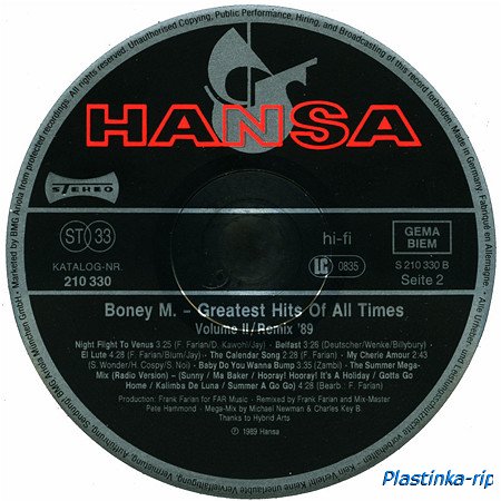 Boney M -  Eye Dance 1985, The Best Of 10 Years 1986, Greatest Hits Of All Times Remix 1989, 6 Singles 1978-80