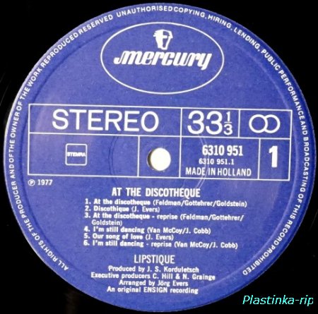 Lipstique &#8206;– At The Discotheque         1977
