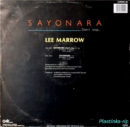 Lee Marrow &#8206; Sayonara (Don't Stop...)           1985